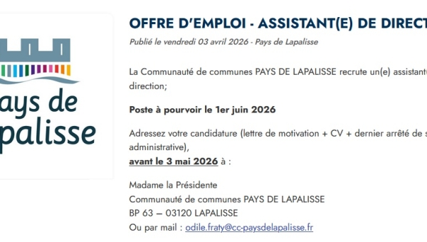 Offre d'emploi  - Assistant(e) de direction